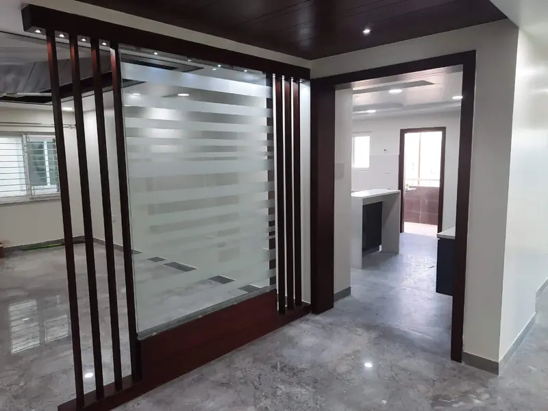Flat interior living room completed by The Wall Fashion at DSR Fortune Prime, Madhapur