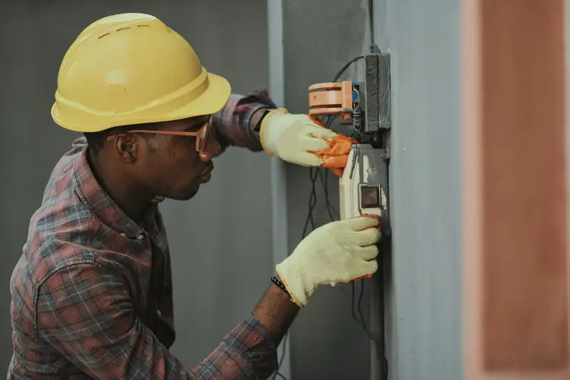 Electrician doing wiring work