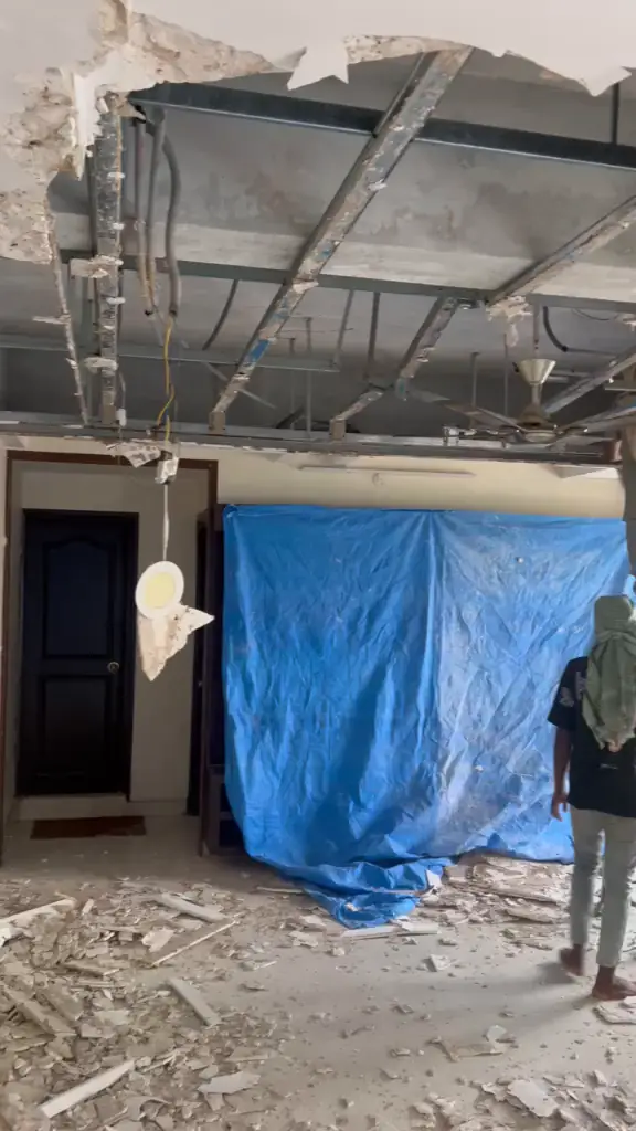 Ceiling repair after water damage
