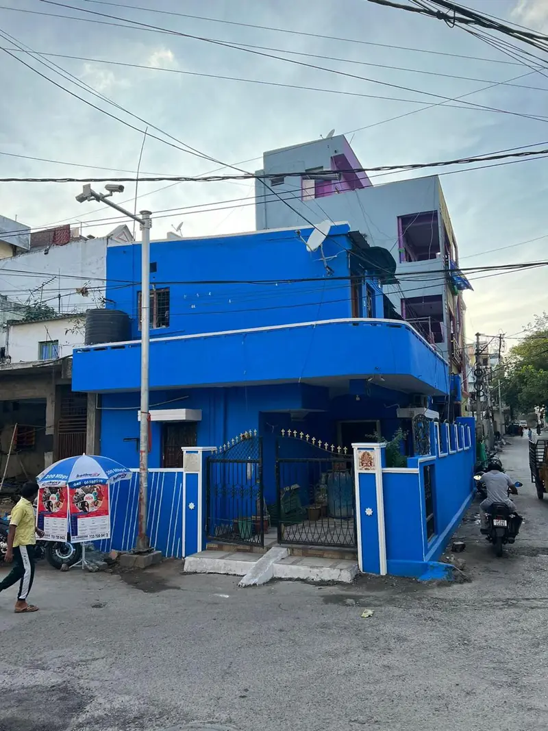 Exterior house repaint completed by The Wall Fashion in Hyderabad