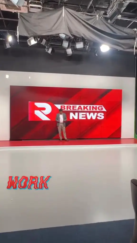LED video wall, lighting grid, green screen and lounge at the RTV studio.